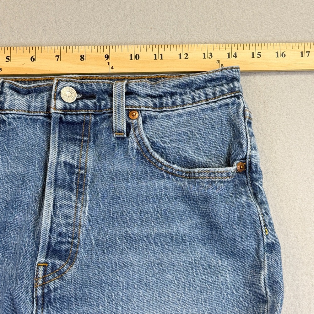 Levi's 501 Original Jeans Women 28 Blue Medium Wash Straight Leg Button Fly - Picture 8 of 10